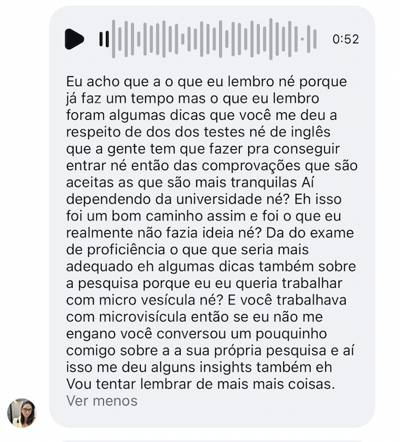 Depoimento sobre orientação
